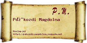 Pákozdi Magdolna névjegykártya